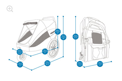 Ibiyaya The Hercules Heavy Duty Pet Stroller in Grey & Yellow