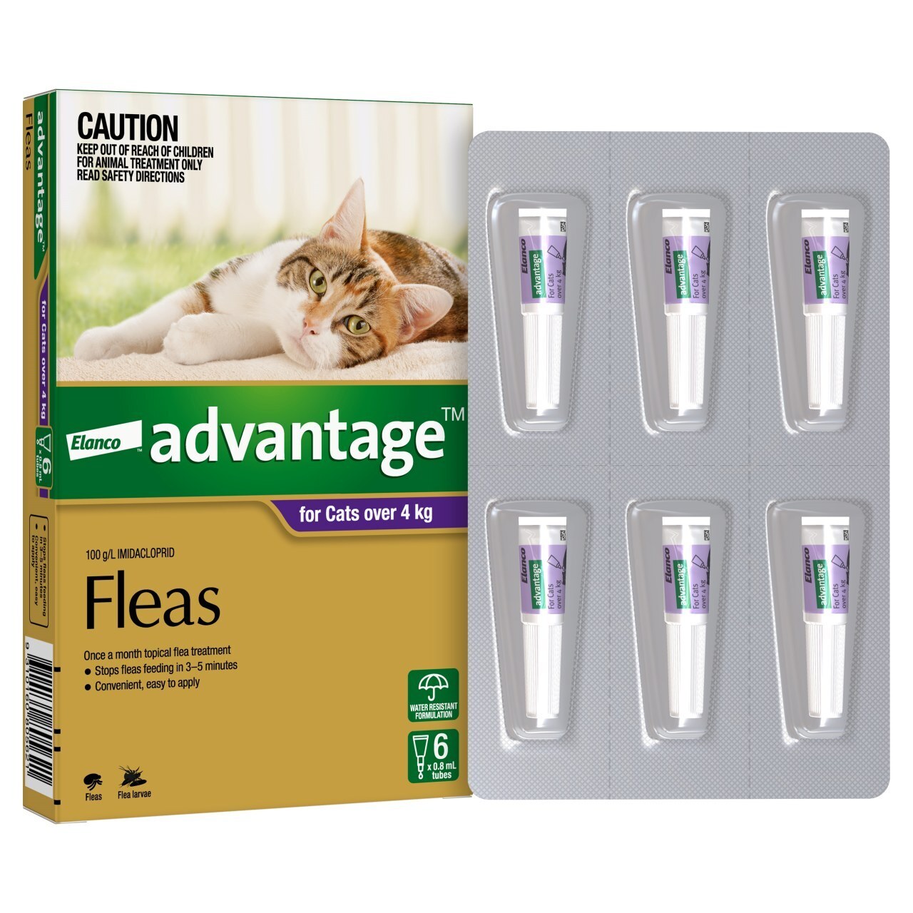 Advantage Spot-On Flea Control for Cats over 4kg - 6-Pack