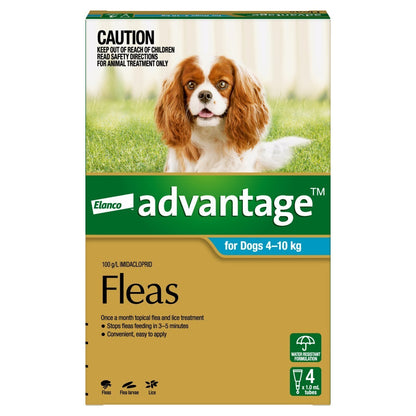 Advantage Spot-On Flea Control for Dogs 4-10kg - 4 Pack