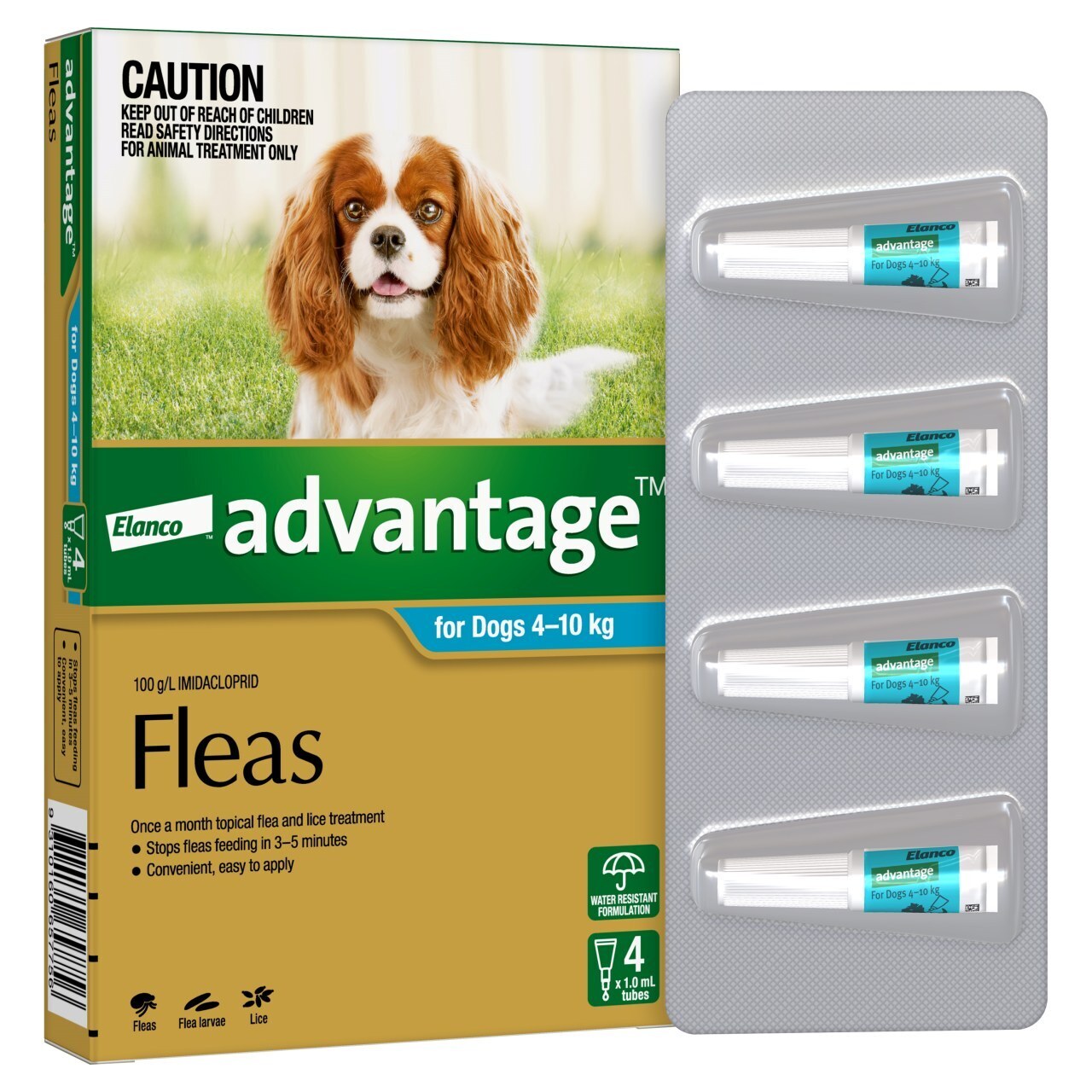 Advantage Spot-On Flea Control for Dogs 4-10kg - 4 Pack