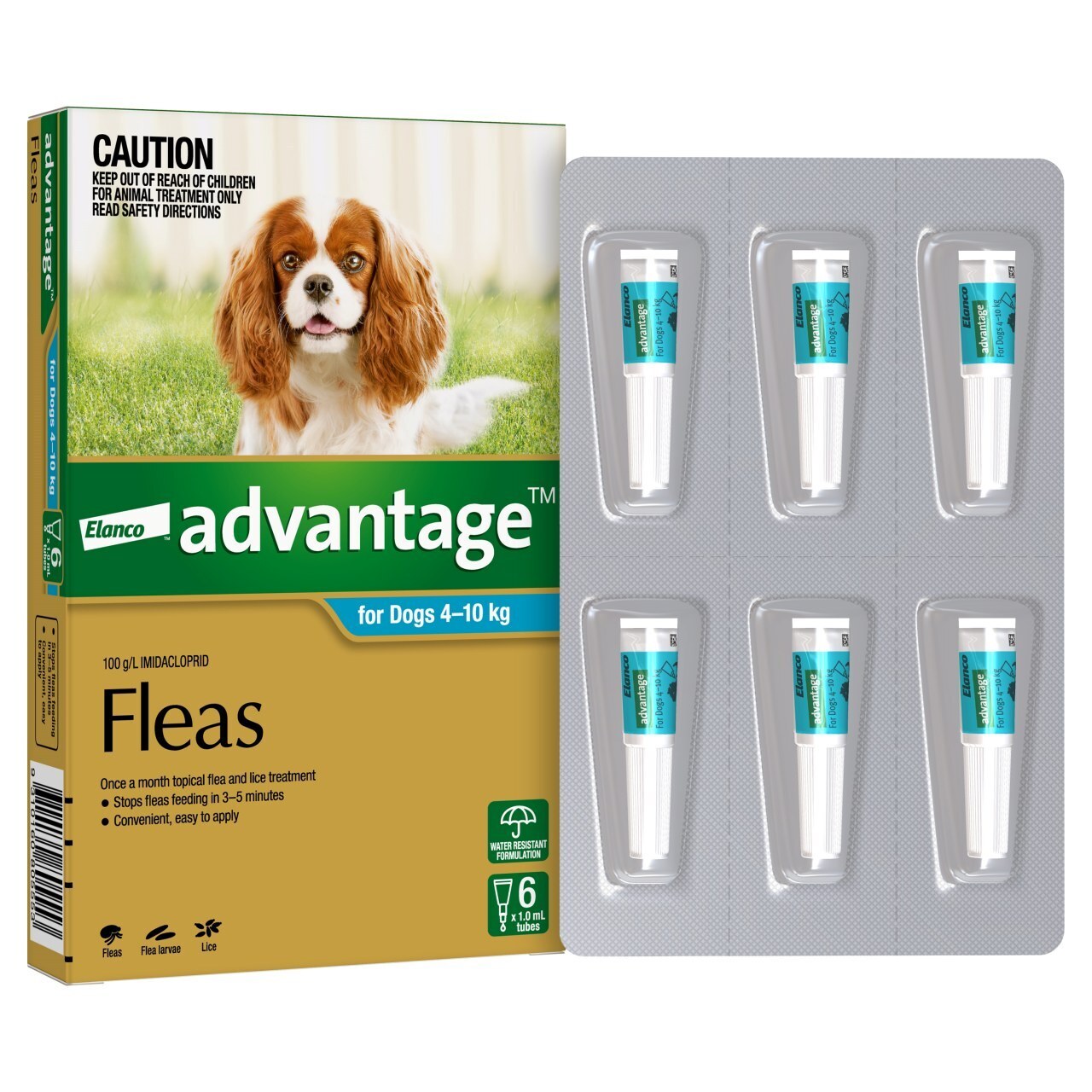 Advantage Spot-On Flea Control for Dogs 4-10kg - 6-Pack