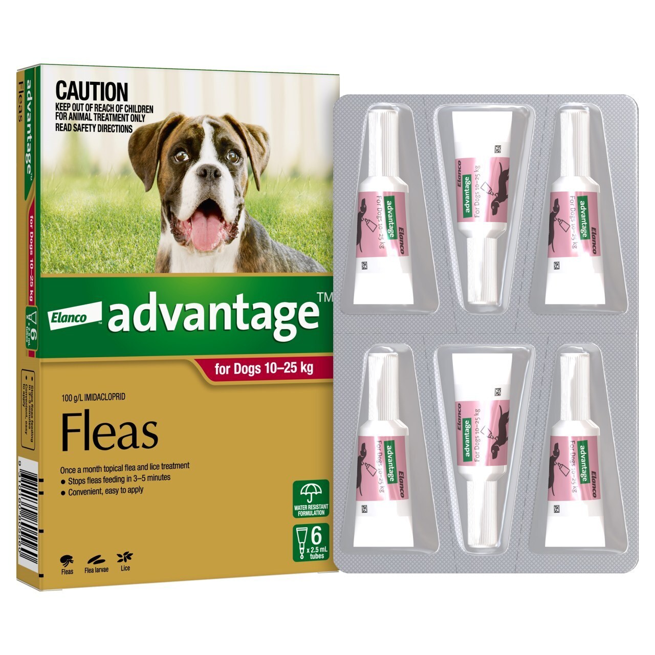 Advantage Spot-On Flea Control for Dogs 10-25kg - 6-Pack