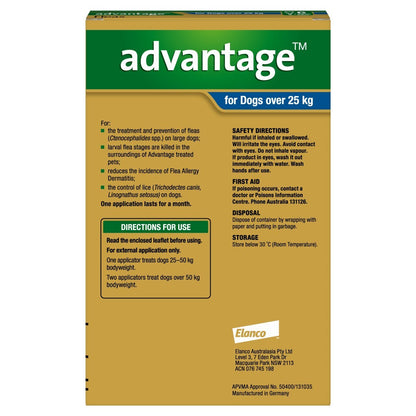 Advantage Spot-On Flea Control for Dogs Over 25kg - 6-Pack