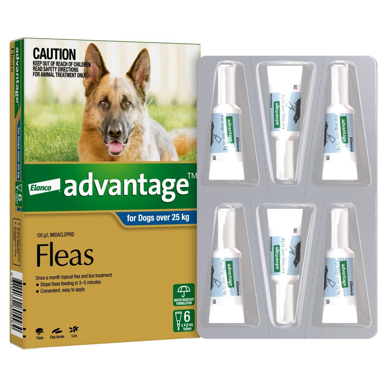 Advantage Spot-On Flea Control for Dogs Over 25kg - 6-Pack