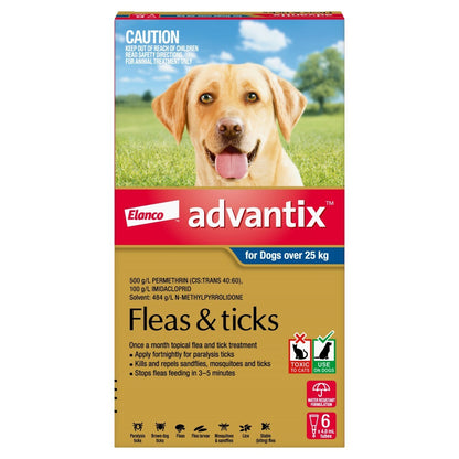 Advantix Spot-On Flea & Tick Control for Dogs over 25kg - 6-Pack