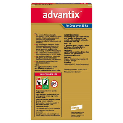 Advantix Spot-On Flea & Tick Control for Dogs over 25kg - 6-Pack