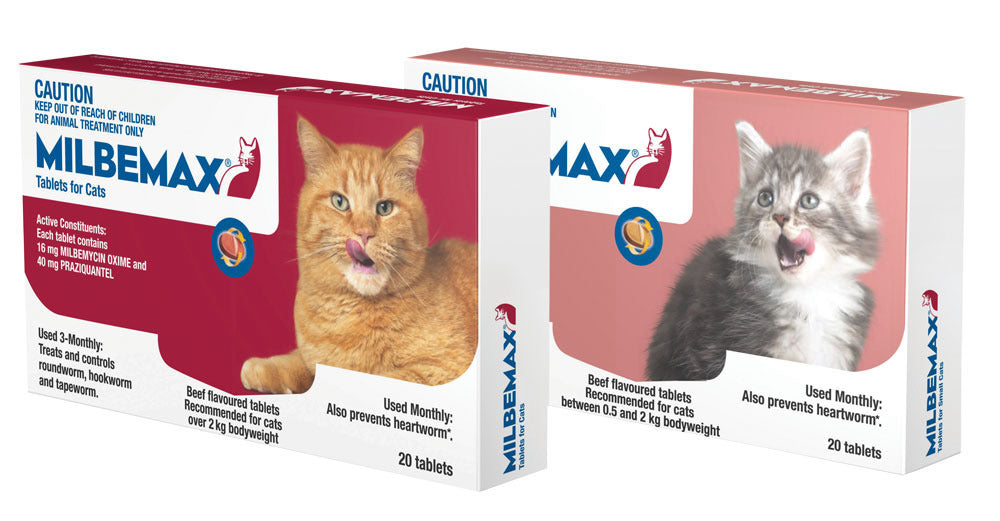 Milbemax All Wormer Beef-Flavoured Tablet for Large Cats under 2-8kg - 20 Pack