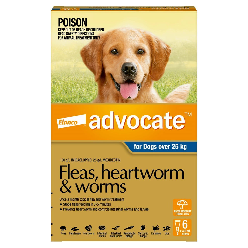 Advocate Flea & Wormer Spot-on for Dogs over 25kg - 6-pack