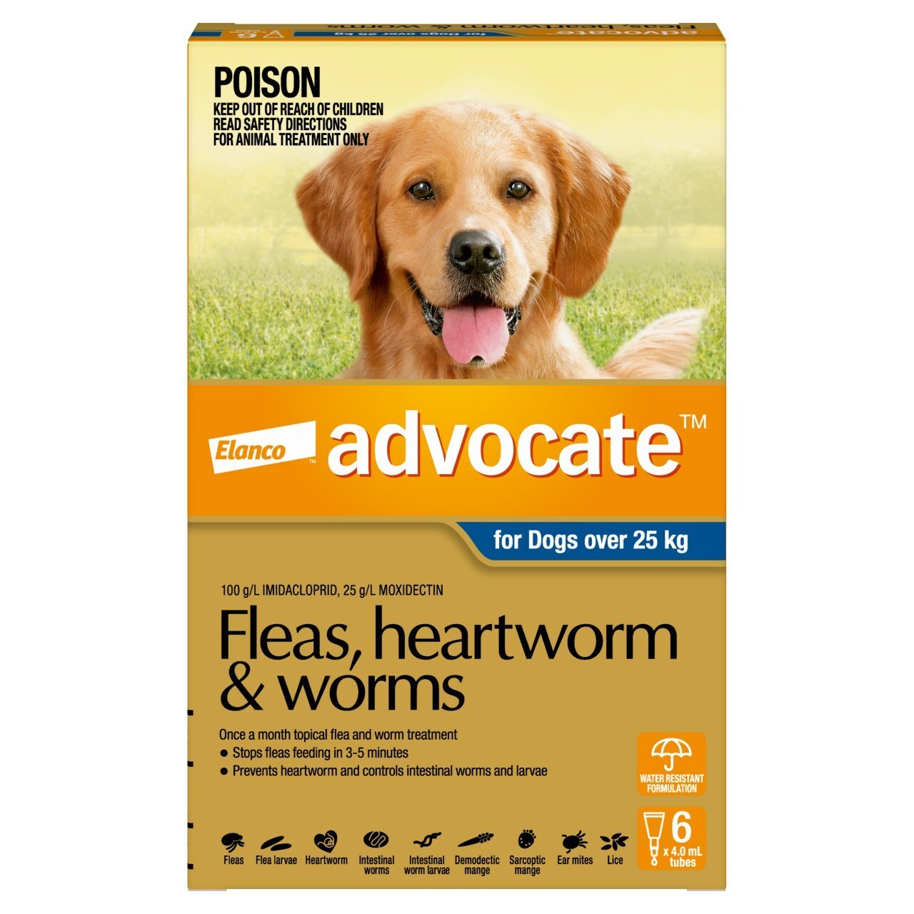 Advocate Flea & Wormer Spot-on for Dogs over 25kg - 6-pack