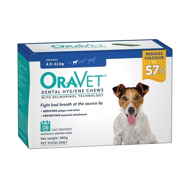 Oravet Plaque & Tartar Control Chews for Small Dogs 4.5-11kg - 28-pack