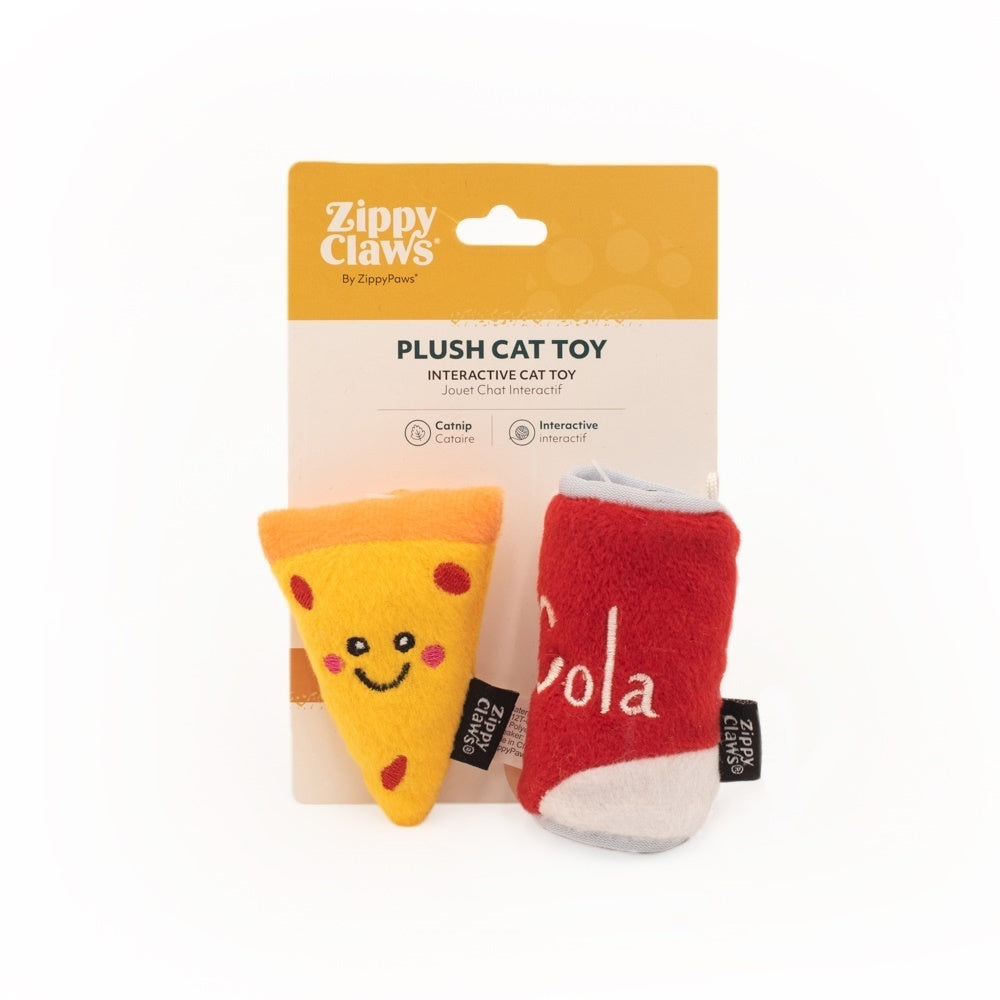 Zippy Paws ZippyClaws NomNomz Cat Toy - Pizza and Cola