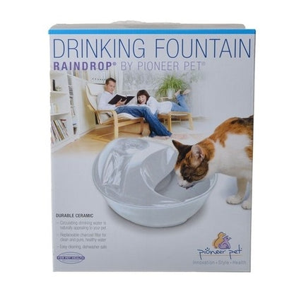 Pioneer Pet Rain Drop Ceramic Fountain - White 1.7 Litres