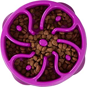 Outward Hound Mini Fun Feeder Slow Bowl - Purple