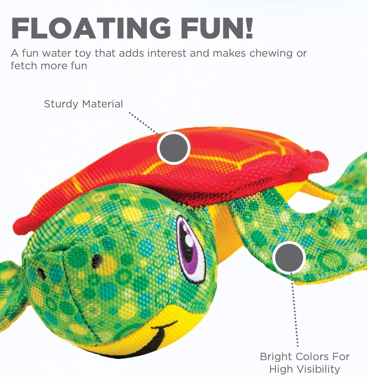 Outward Hound Floatiez Turtle Floating Squeaker Dog Toy