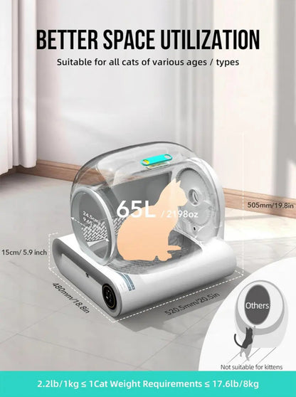 💥New and improved 🐱🌟 Life in the Outback Automatic Self-Cleaning Litter Box with App Control and LED Touch Screen 📱💡