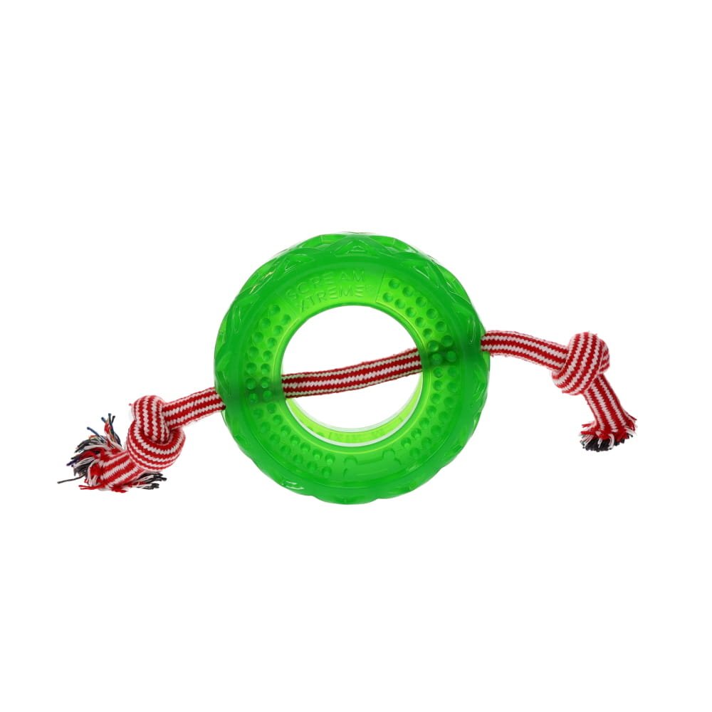 Scream – Xtreme Christmas Treat Tyre – Green with Rope