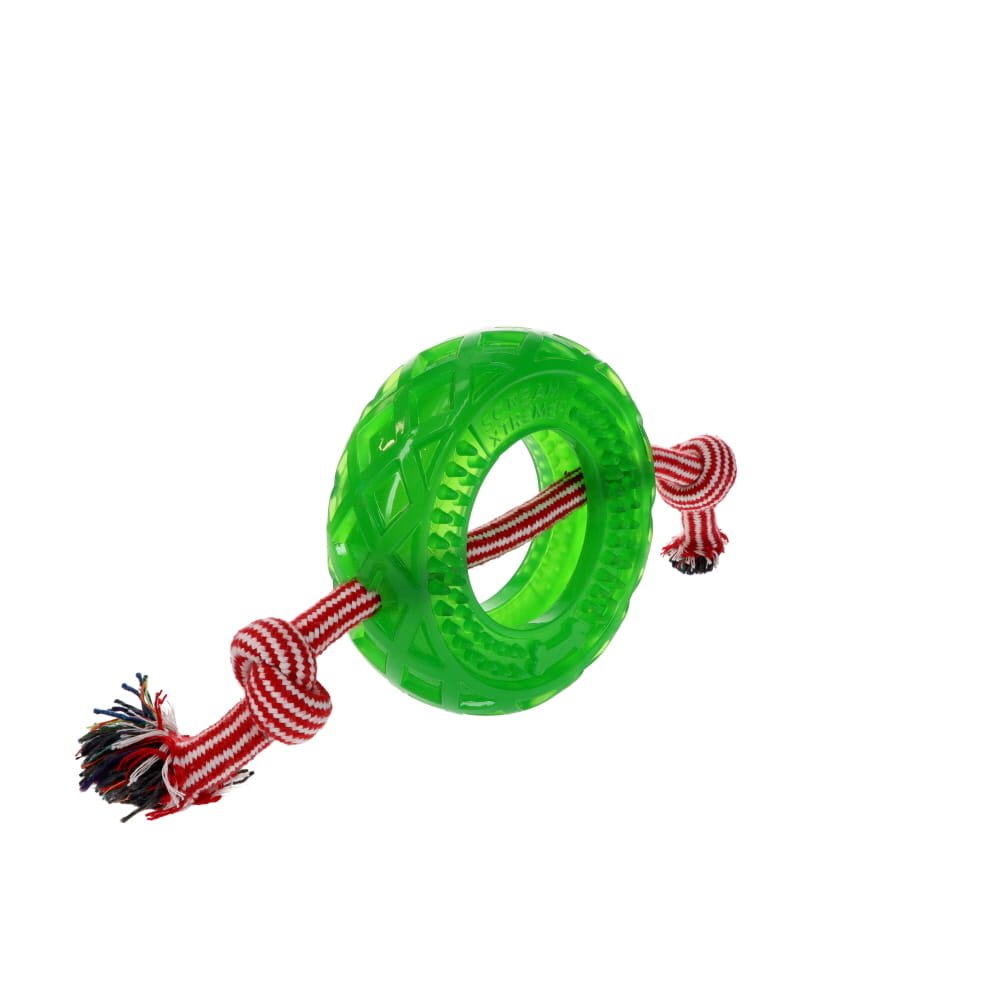 Scream – Xtreme Christmas Treat Tyre – Green with Rope