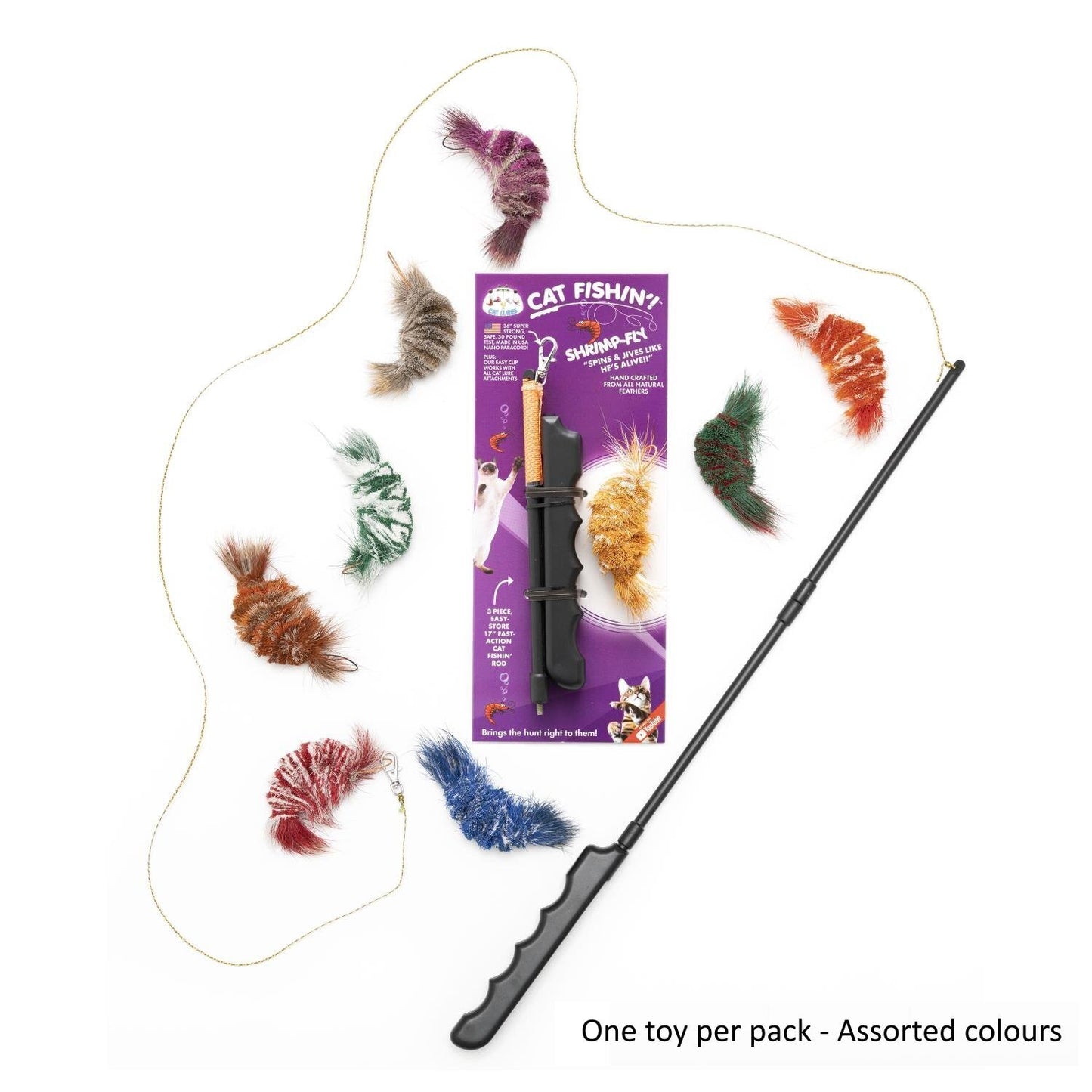 Cat Lures Cat Fishin' Rod Teaser Cat Toy - Da Shrimp