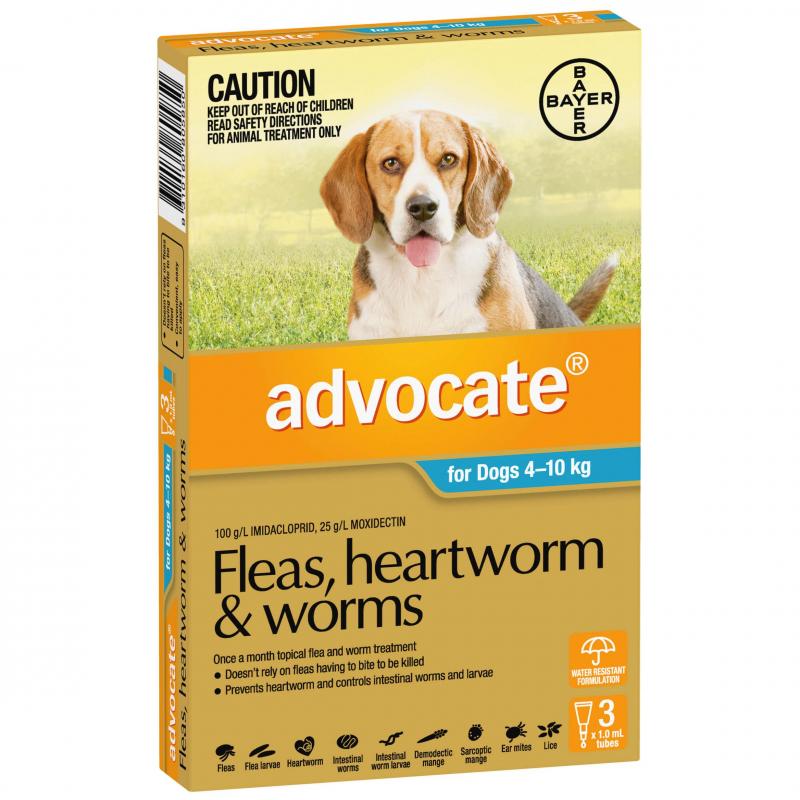 Advocate – Puppies/Dogs – Flea & Worm Control – 1 Tube