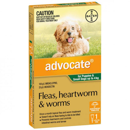 Advocate – Puppies/Dogs – Flea & Worm Control – 1 Tube