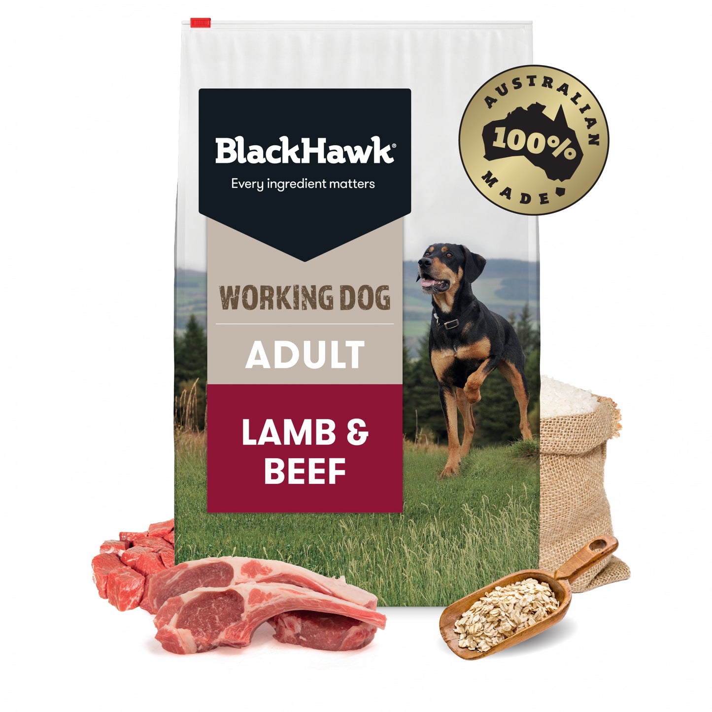 Black Hawk - Working Dog - Holistic - Lamb & Beef - 20kg