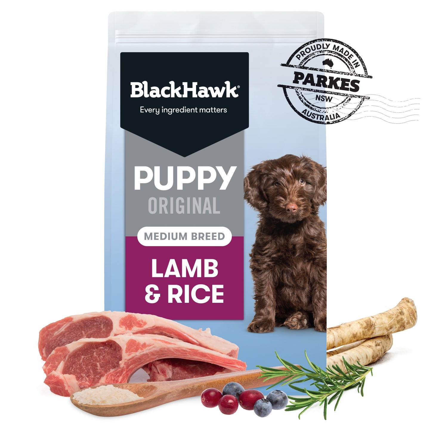 Black Hawk - Puppy - Medium Breed - Lamb & Rice