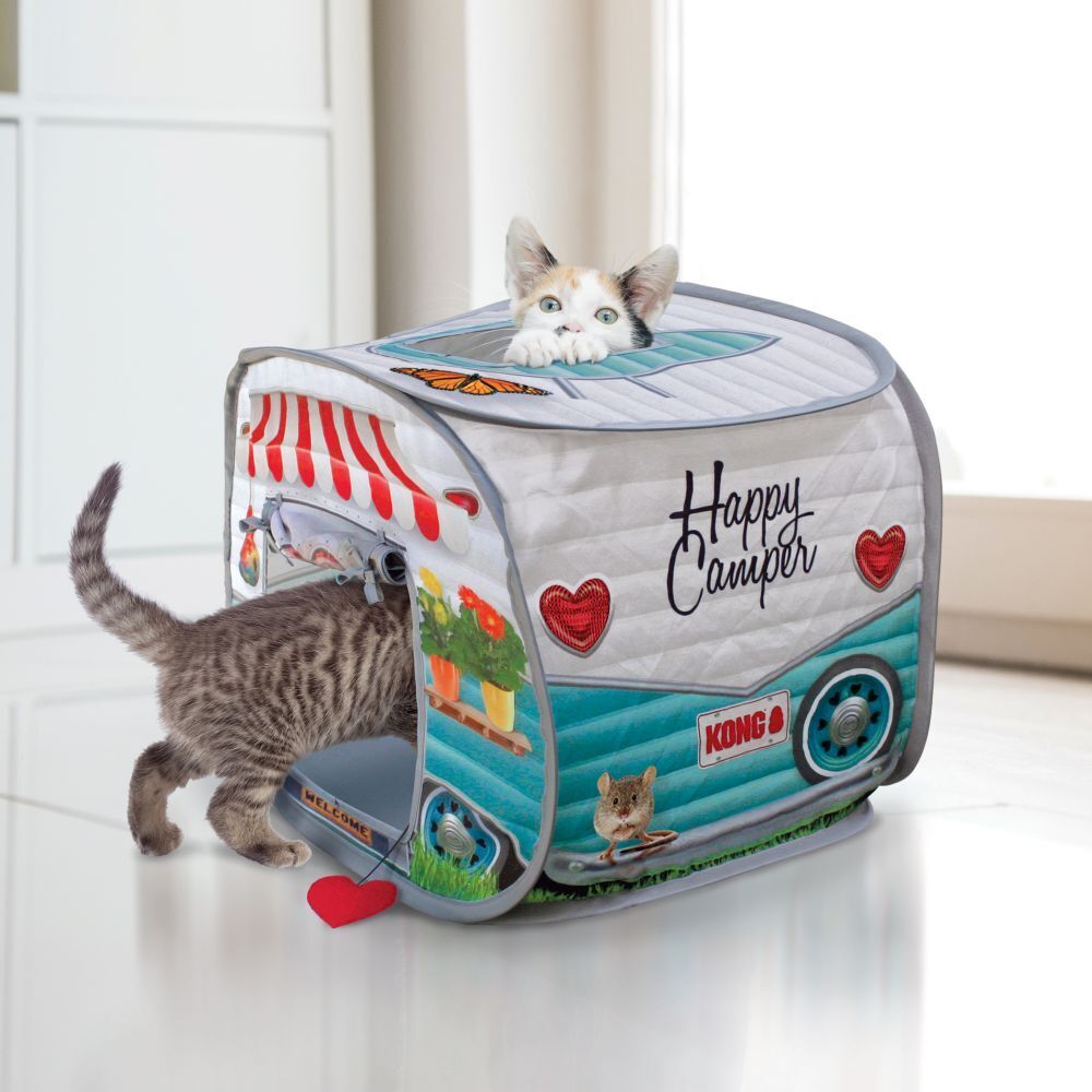 2 x KONG Play Spaces Happy Camper Pop-Up Cat House