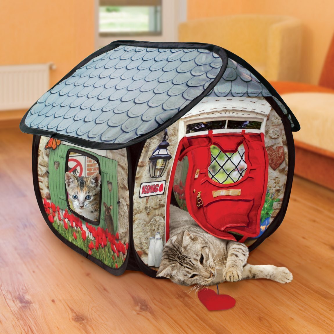 2 x KONG Play Spaces Bungalow Pop-Up Cat House