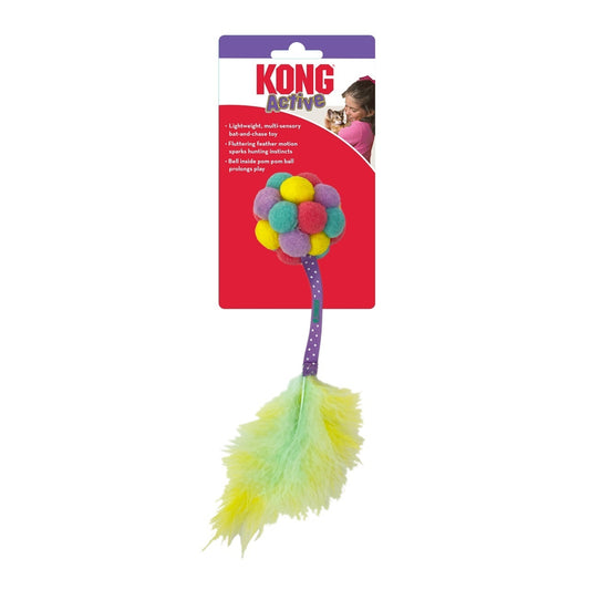 3 x KONG Cat Active Bubble Ball Teaser - Assorted colours