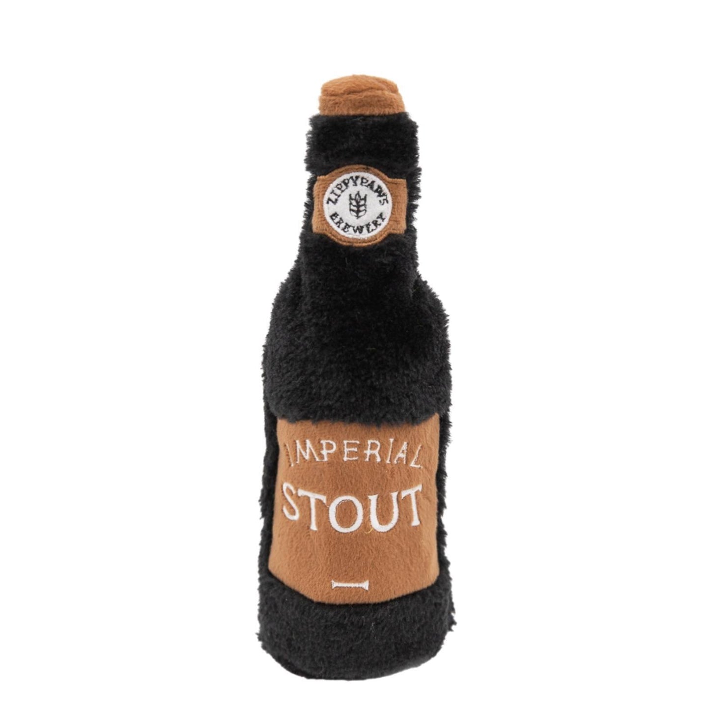 Zippy Paws Happy Hour Crusherz Bottle Crunch Dog Toy - Stout