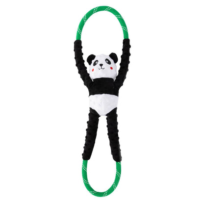 Zippy Paws RopeTugz Squeaker Dog Toy with Rope - Panda