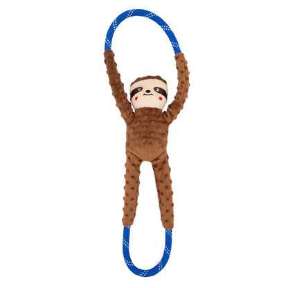 Zippy Paws RopeTugz Squeaker Dog Toy with Rope - Sloth