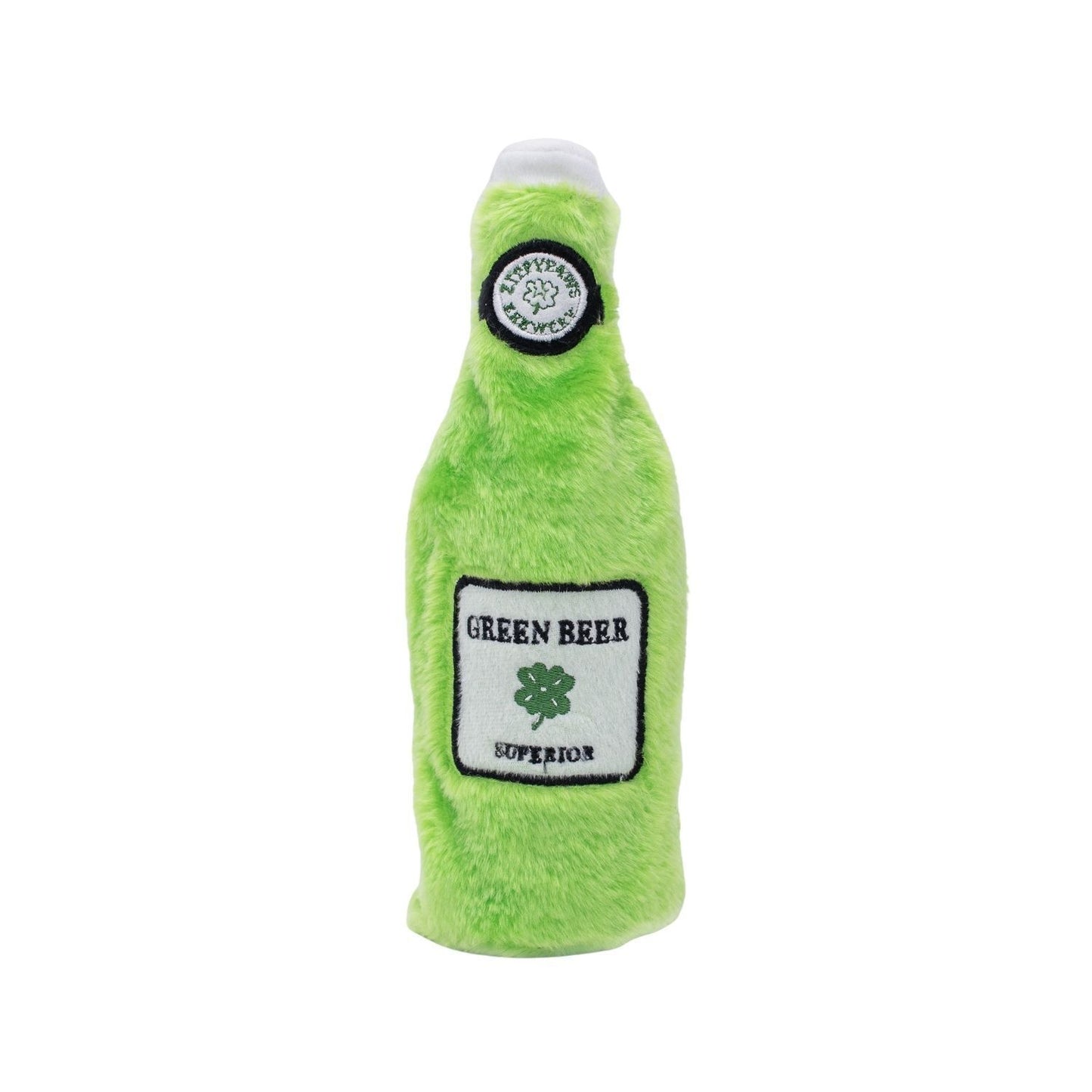 Zippy Paws St. Patrick's Happy Hour Crusherz Interactive Dog Toy - Green Beer