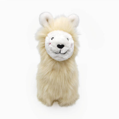 Zippy Paws Wooliez Plush Squeaker Dog Toy - Larry the Llama