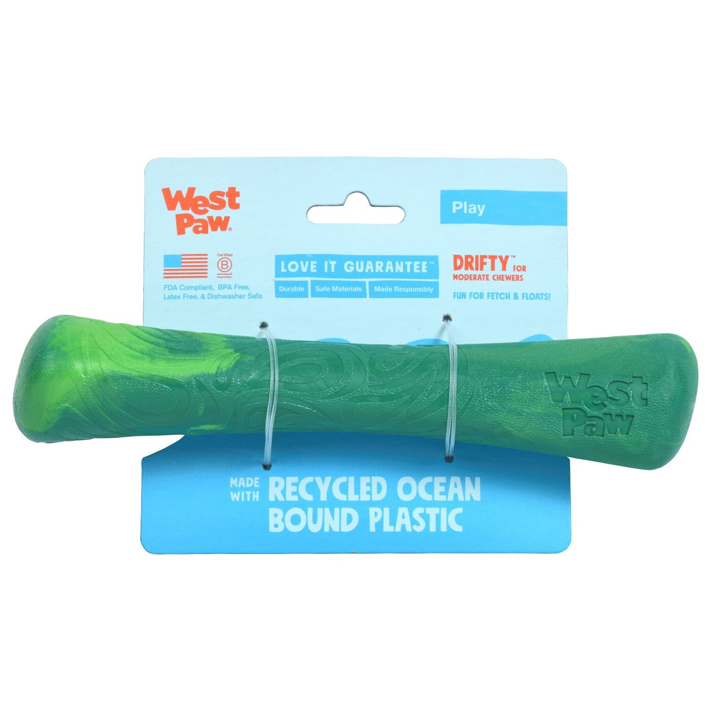 West Paw Seaflex Recycled Plastic Fetch Dog Toy - Drifty