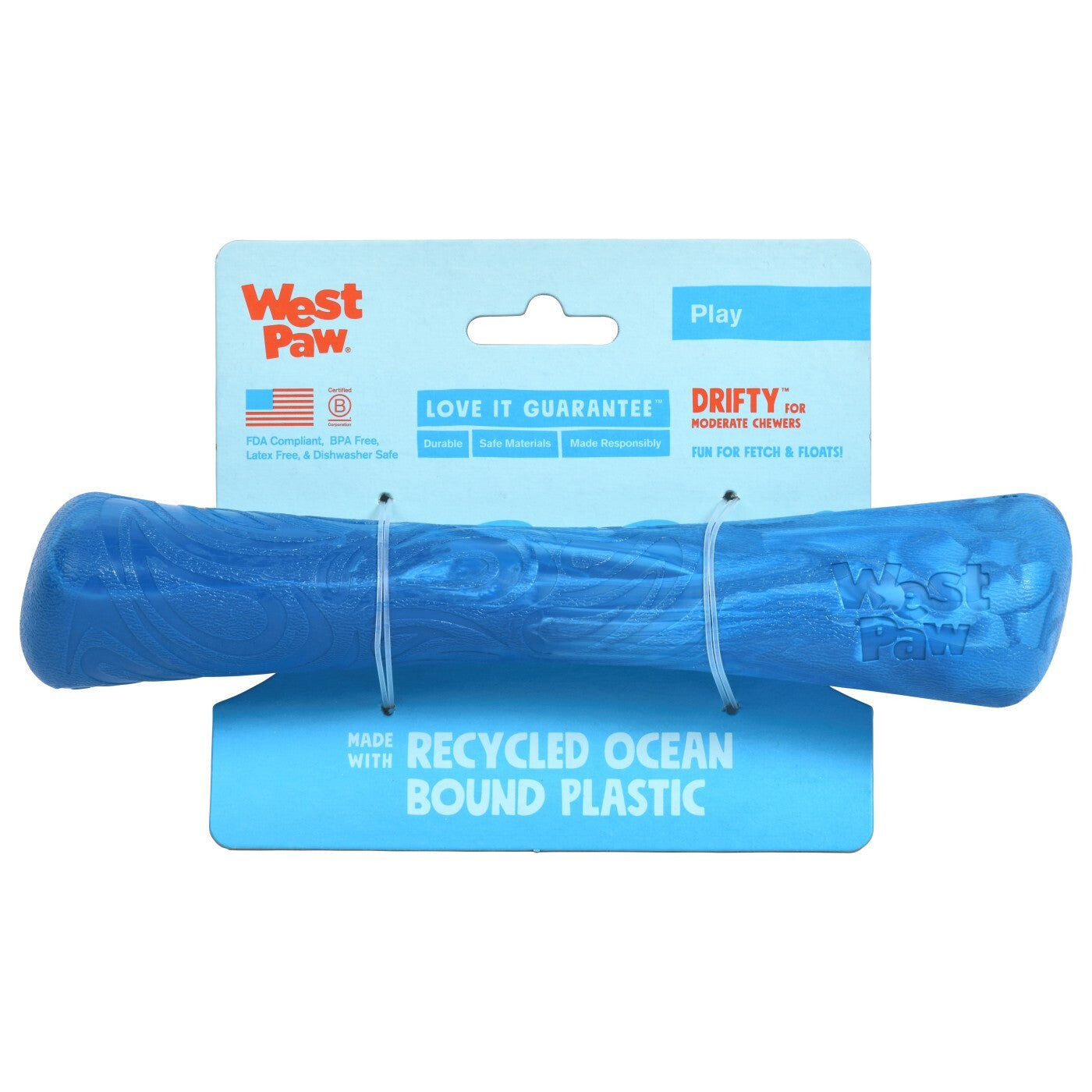 West Paw Seaflex Recycled Plastic Fetch Dog Toy - Drifty