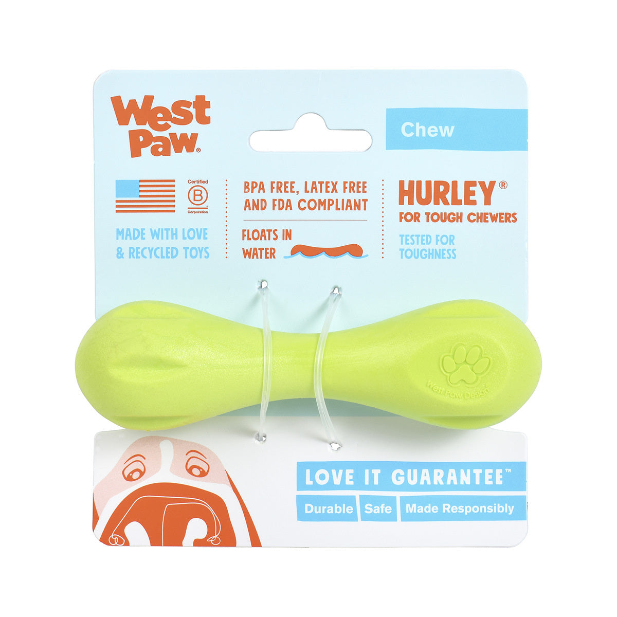 West Paw Hurley Fetch Toy for Tough Dogs