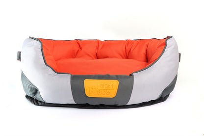 GiGwi – Canvas Round Bed – Red/Orange