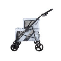 Ibiyaya Double Decker Pet Stroller for Multiple Pets - Silver Gray