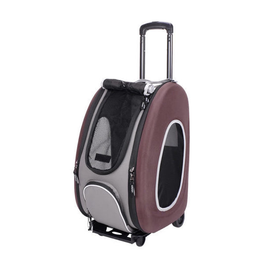 Ibiyaya Convertible Pet Carrier with Wheels - Chocolate