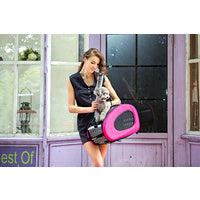 Ibiyaya 5-in-1 Combo EVA pet Carrier & Stroller - Hot Pink