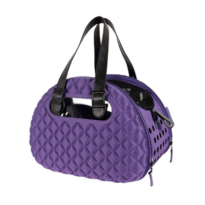 Ibiyaya Collapsible Pet Carrier with Shoulder Strap - Diamond Deluxe Purple