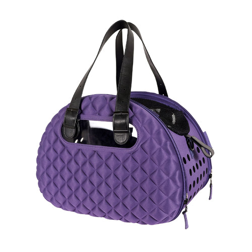 Ibiyaya Collapsible Pet Carrier with Shoulder Strap - Diamond Deluxe Purple