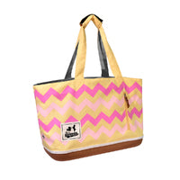 Ibiyaya Canvas Pet Carrier Tote for Cats & Dogs up to 7kg - Yellow & Pink