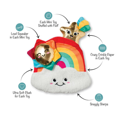 Fringe Studio Look On Bright Side Rainbow Hide & Seek Burrow Dog Toy