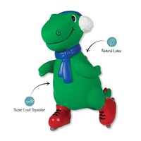 Fringe Studio Rexy On Ice Natural Latex Squeaker Christmas Dog Toy