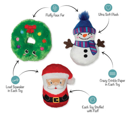 Fringe Studio We Have Great Chemis-Tree 3-Piece Small Dog Christmas Toy Set