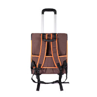 Ibiyaya New Liso Backpack Parallel Transport Pet Trolley- Orange/Brown