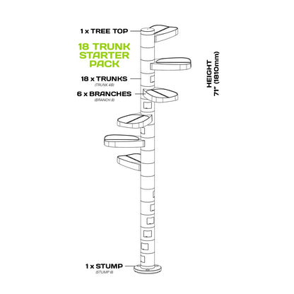 Monkee Tree - The Scalable Cat Climbing Ladder 18 Trunk Starter Pack