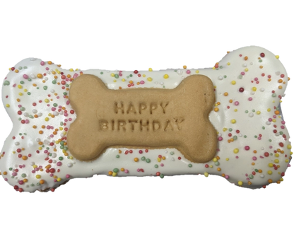 Hud's And Toke – Large Bone Cookie - Happy Birthday - Blue (1 piece)